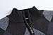 Herothorn Men's Argyle Cardigan Full Zip Knitwear Fleece Lined Jumper Knit Sweater