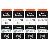 Contenido: 11,2 ml. Go Inks - Cartuchos de Tinta para impresoras Epson 378XLBk (4 Unidades), Color Negro