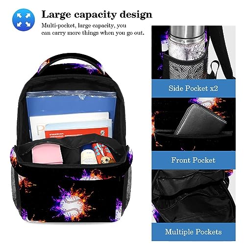 Sac à dos de baseball avec trousse ensemble scolaire multicolore ado - 3
