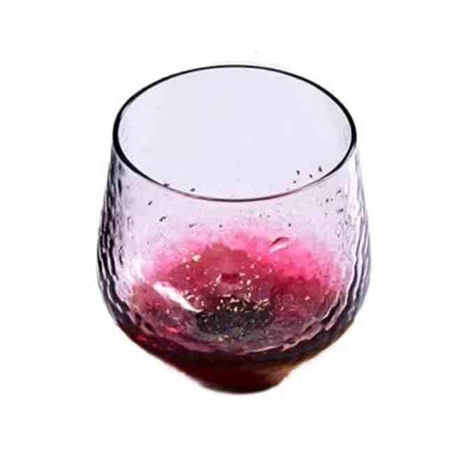 Copa de vidrio premium con base martillada de color y estética artística de cielo estrellado
