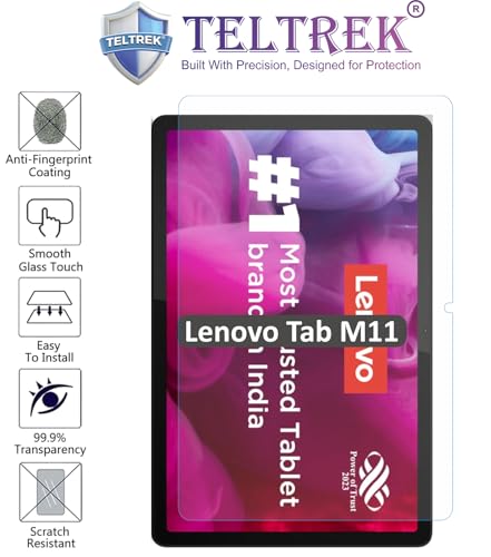 Image of Screen Guard Designed For Lenovo Tab M11 / Lenovo Tab K11 2024 11 inch Nano Fiber PET Tempered Glass Screen Protector - Ultra Clear, Bendable, Flexible, HammerProof & Shatterproof