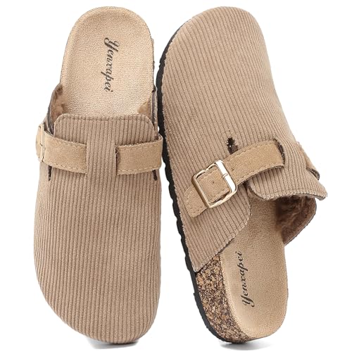 YorFotMae Suede Clogs for Women Faux Leather Fur lining...