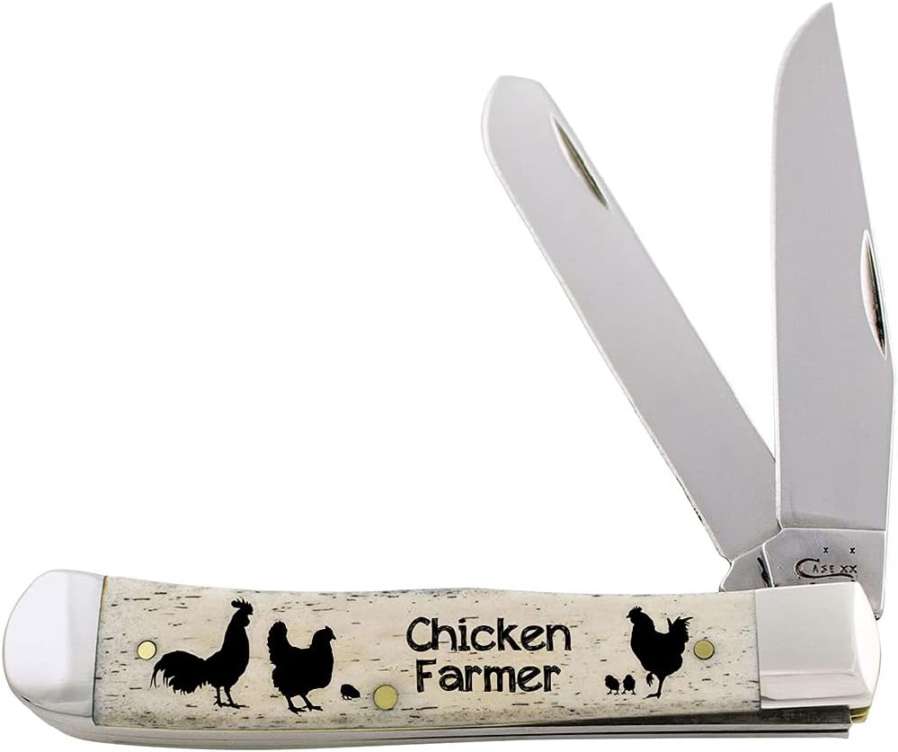 Case WR XX Pocket Knife Natural Smooth Bone Trapper Chicken Farmer Item #1067611 - (6254 SS) - Length Closed: 4 1/8 Inches