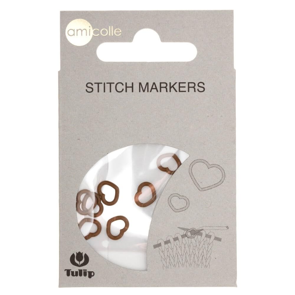 Tulip Bruin Heart Stitch Marker, Small, Brown, 1 Piece
