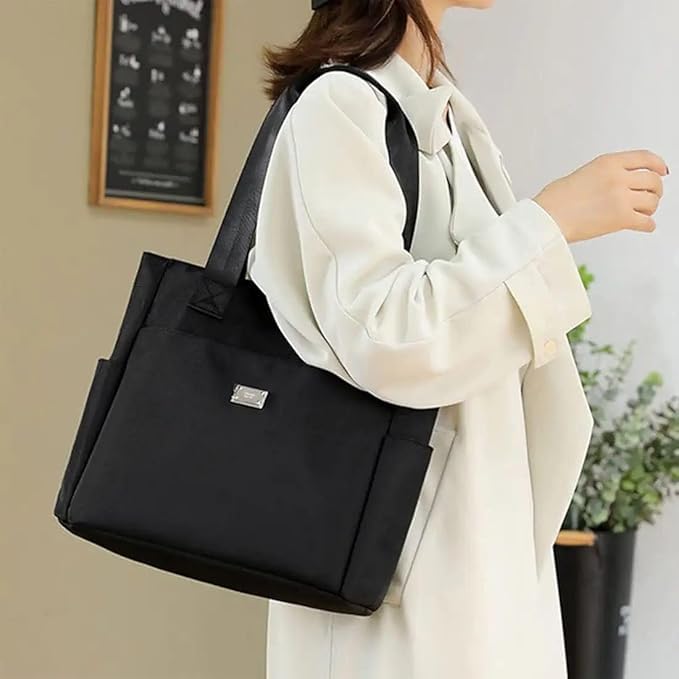 Aanahil Nylon Tote Shoulder Bag for Women – Lightweight Waterproof Handbag with Double Handles | Large Capacity Top Handle Tote for Work, Gym, Travel & School (Multicolor) 4