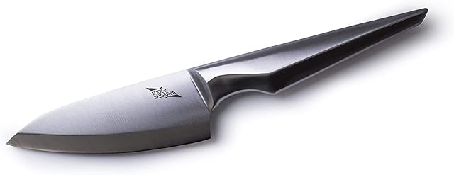Edge of Belgravia Arondight Non Stick, Sharp Stainless Steel Kitchen Knife Blade with Ergonomic Hanlde Grip Heavy Feel for Cooking(5" Deba Knife, 12.5 CM)