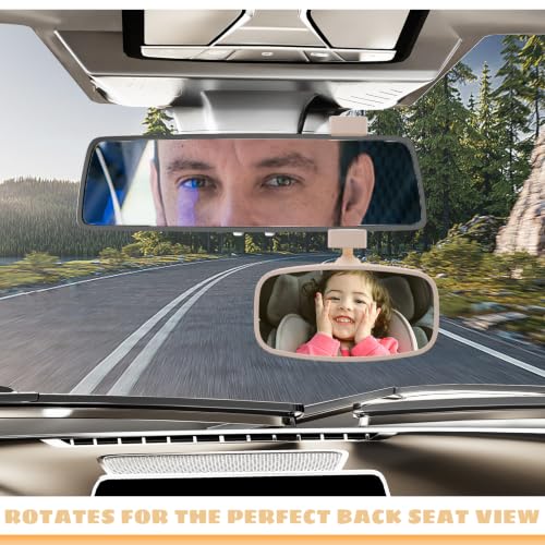 Image of 360 Baby Car Mirror, Shatterproof Rear-Facing Seat View (2 Pack)
