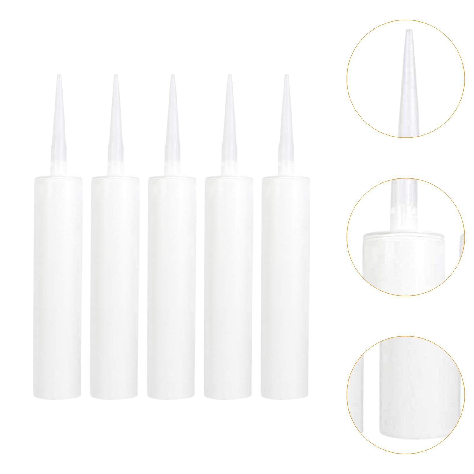 Sharplace Tubes de calfeutrage vides avec buses, tubes de calfeutrage en latex, cartouches rechargeables de 310 ml, tubes de mastic de calfeutrage pour, 5 pièces