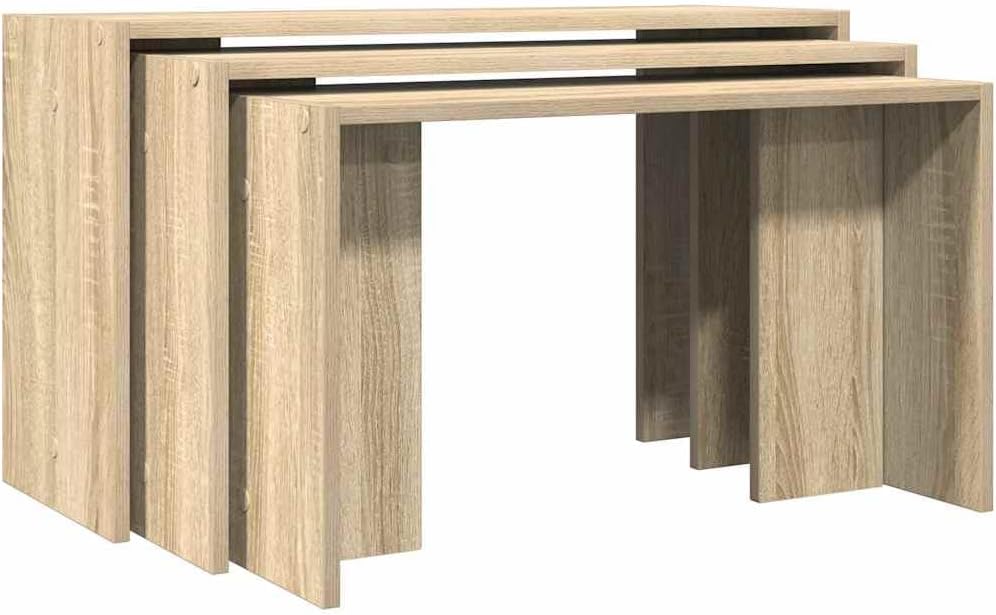 vidaXL Mesas nido 3 piezas