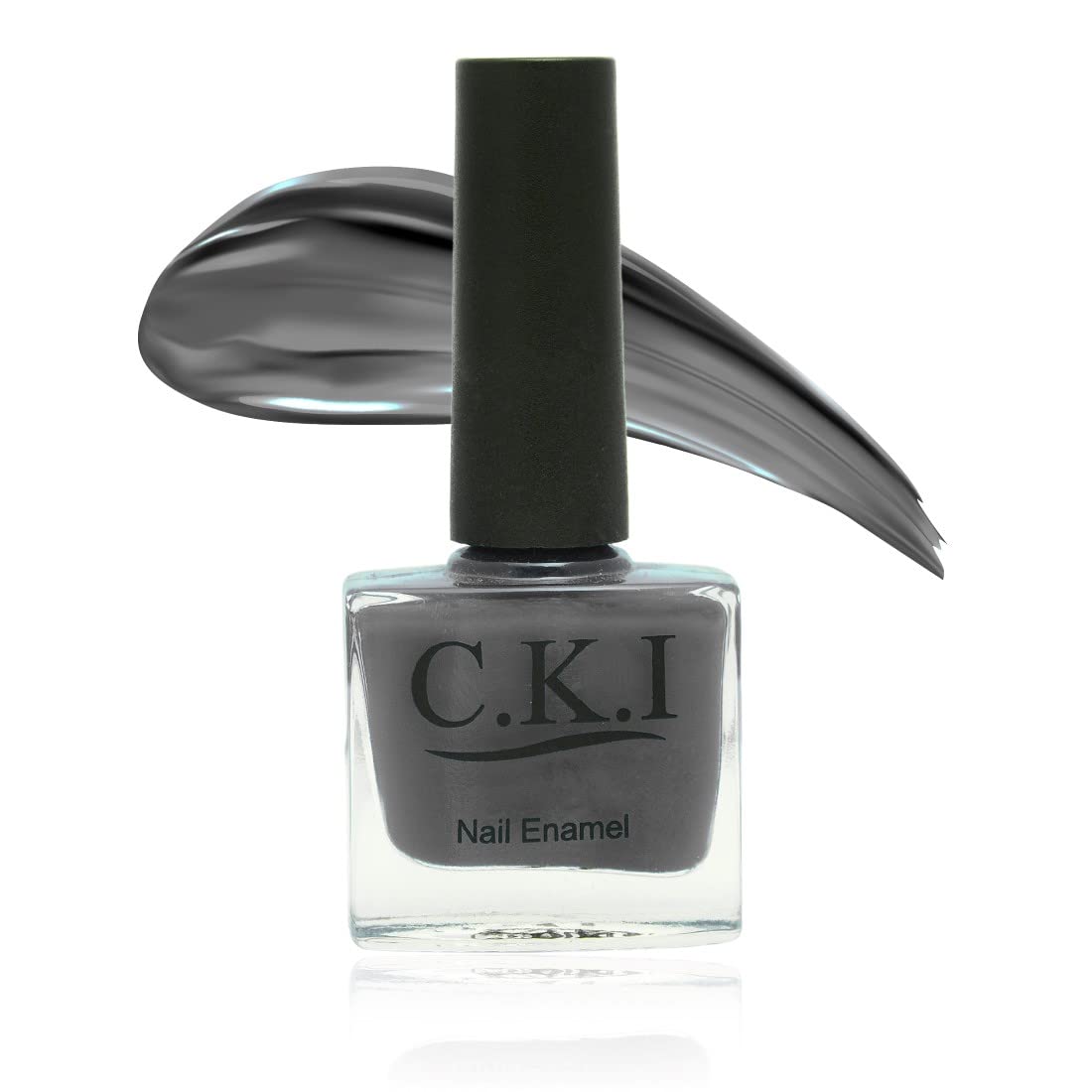 C.K.I Nail Polish, Gel Finish, Quick Dry, Stay Longer, Stunning Nail Paint Enamel, Non-Smudge, Waterproof, Apply Smoothly, Looks Rich in Glossy Finish, Suitable for All Party & Occasion Charcoal Grey