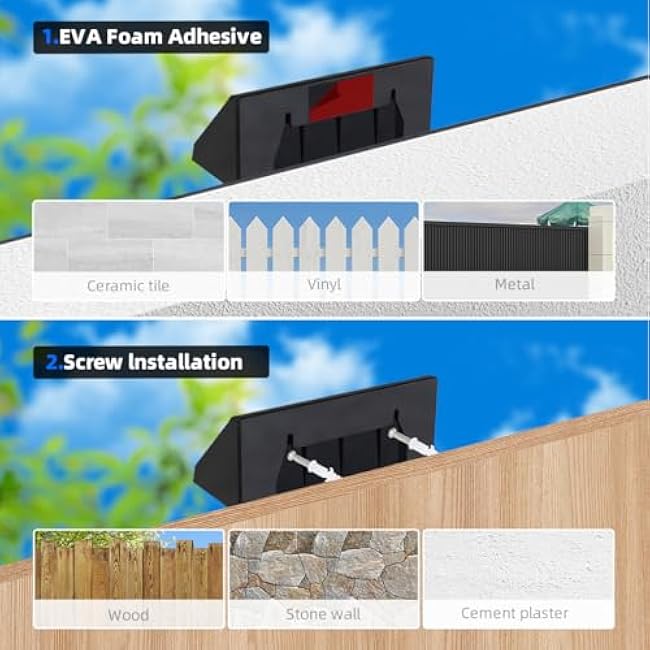 Solar Wall Lights Fence Lights 3 LED Lenses Warm White Exterior House Number Lighting