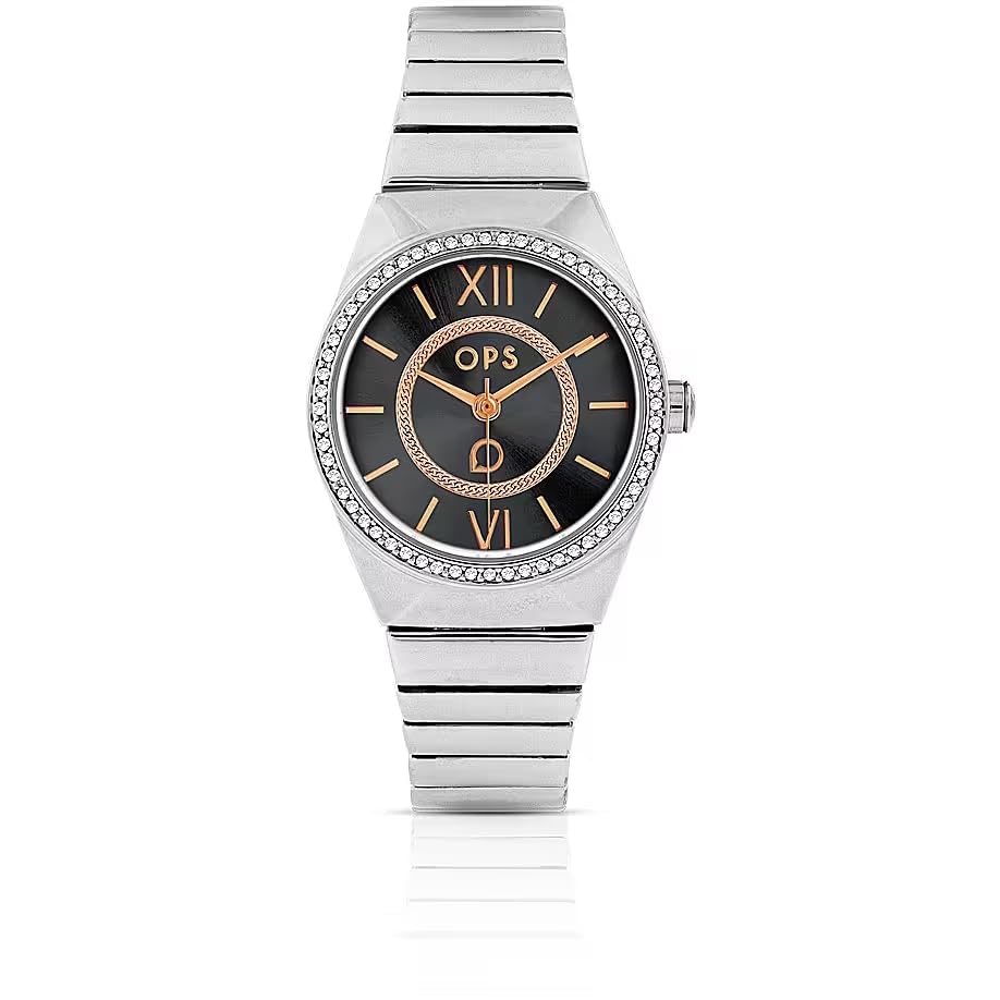Montre à quartz pour femme Ops Objects en acier argenté idéale pour le bureau