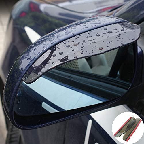 cocaNbutter2 Pcs Rear View Mirror visor Side Mirror Rain Guard Carbon Fiber Mirror Rain Visor Smoke Guard Eyebrow Cover for Cars Truck SUV (black)