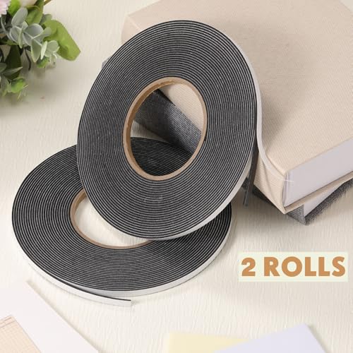 Image of Tatuo 2 Rolls Double Sided Foam Tape PE Foam Tape Sponge Soft Mounting Adhesive for DIY Craft Picture Poster Hanging(1 /4 Inch by 33 Feet,Black)