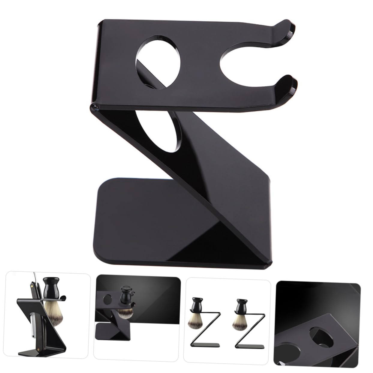 5pezzi Supporto Per Rasoio e Spazzola Da Barba Organizer Da Scrivania Per Rasoi Design Moderno e Funzionale Per Bagno Accessorio Per Della Barba Resistente e Pratico Per Uomini