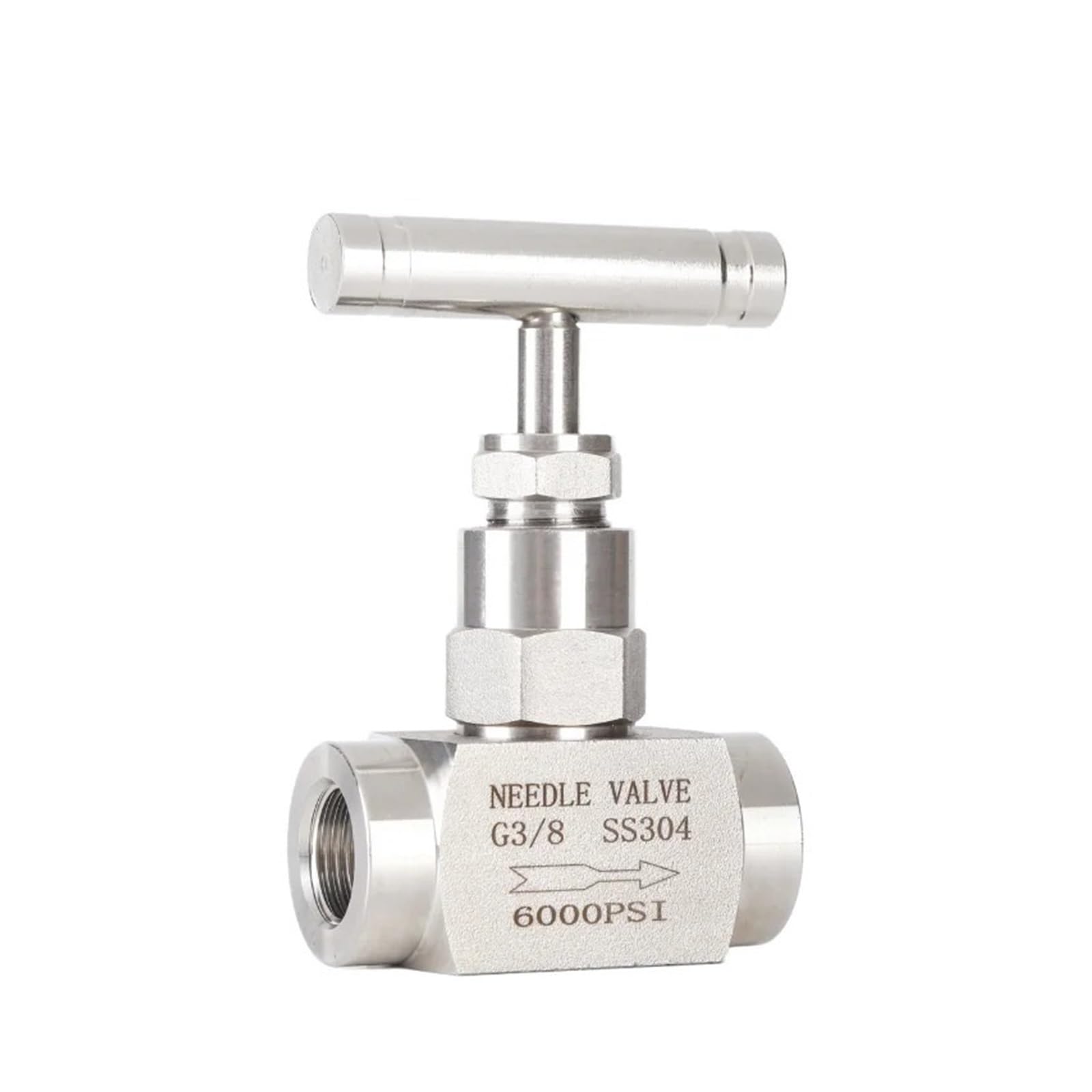 LNHHG 316 Stainless Steel Needle Valve Female Thread BSPP NPT High Pressure (6000Psi)(BSPP 1)