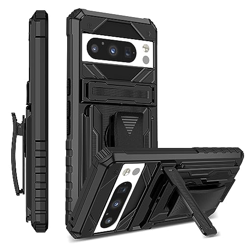 Custodia compatibile per Google Pixel 8 Pro PC rigido+TPU morbido+staffa+clip dorsale custodia protettiva antiurto anti-goccia per 8 Pro custodie militari Bult-in staffa nascosta