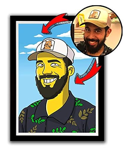 YM Dibujo Personalizado de Simpsons, HOMBROS y CARA. Regalo original y Divertido. Envía Tus Fotos! Retrato Hecho Mano. Recíbelo como Cuadro, Lienzo, Póster o Solo en Digital. | Ya disponible en tu tienda friki favorita! En mundofriki.es!