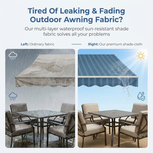 Toldo para terraza exterior con lona sombra extensible e impermeable para patios 4