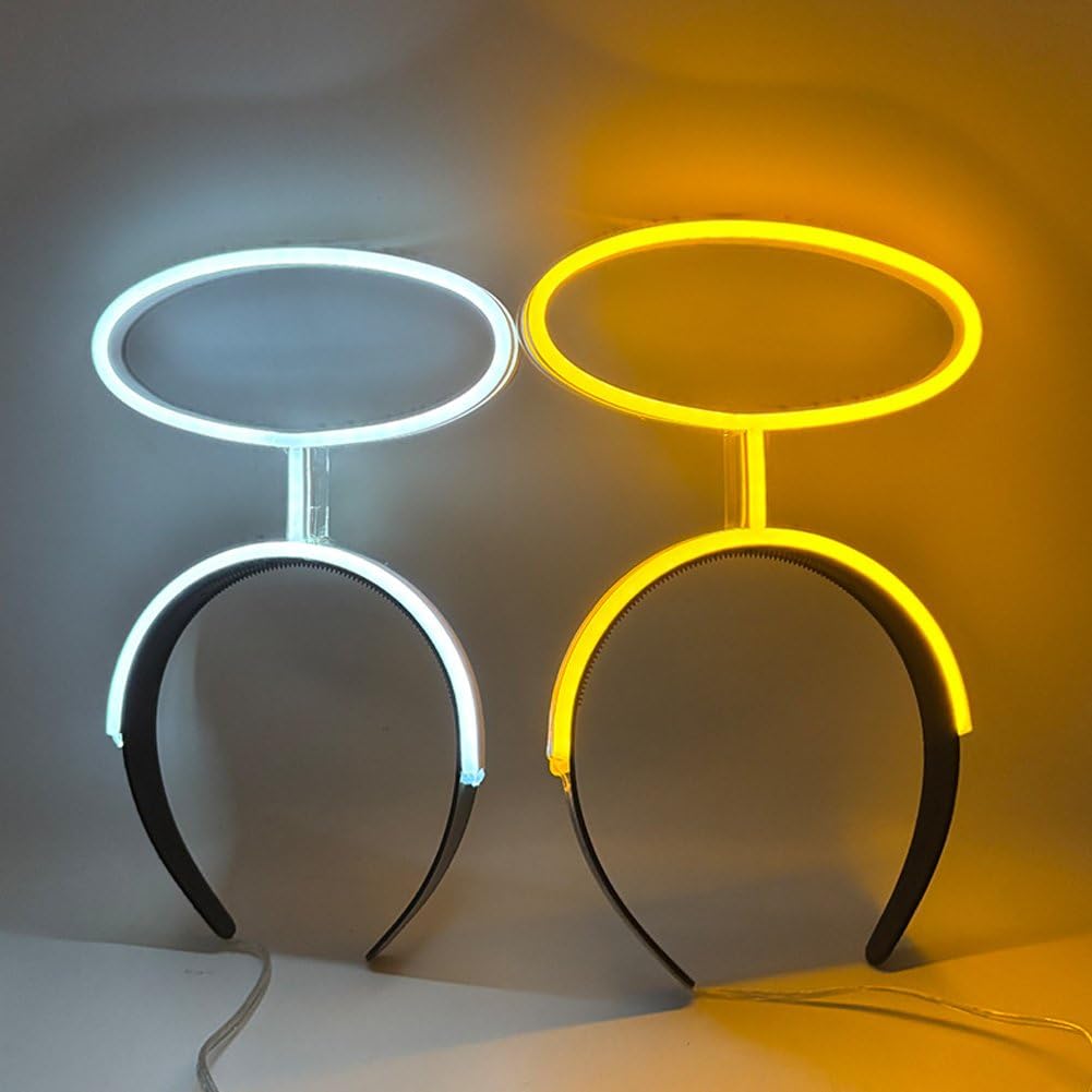 Zghhc Cerchietto Luminoso a LED con Aureola D', Accessorio per Neon per Feste di Halloween, Rave, Discoteche E Cosplay Zghhc Cerchietto Luminoso a LED con Aureola D', Accessorio per Neon per Feste di Halloween, Rave, Discoteche E Cosplay