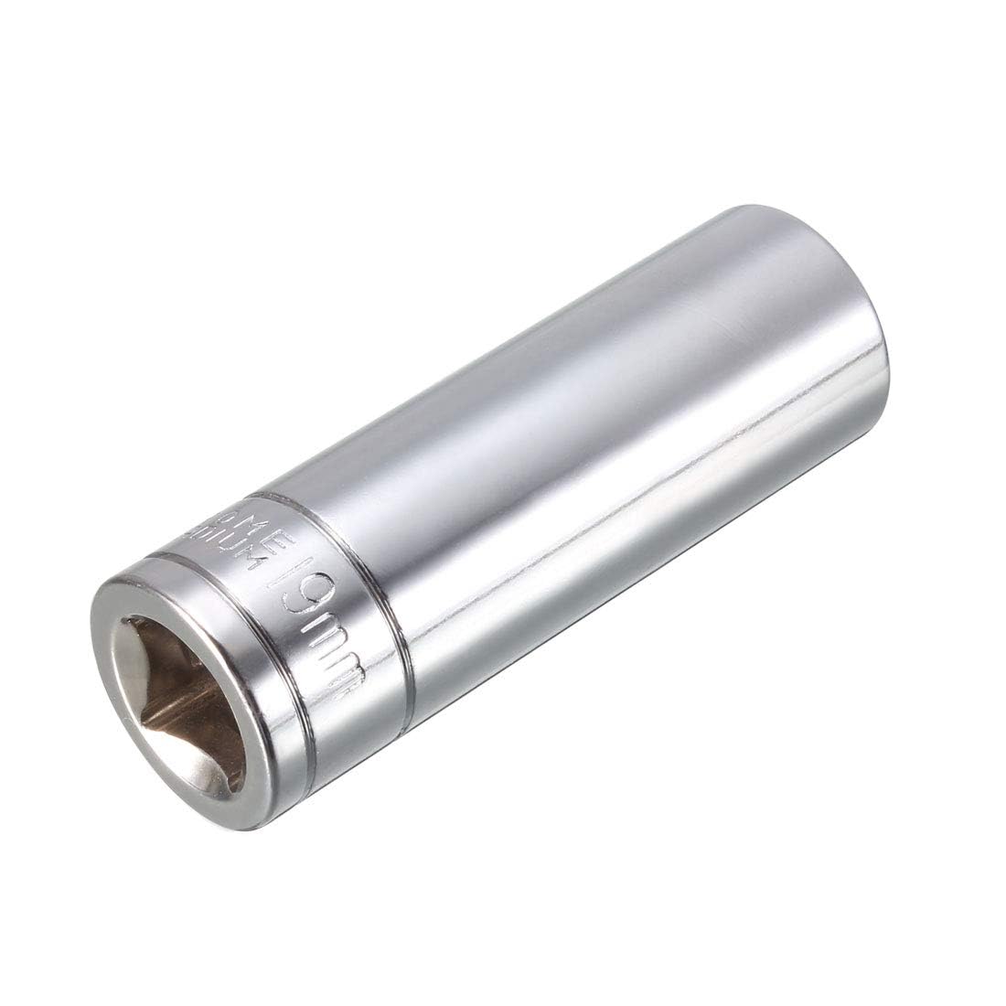 TA-VIGOR 1/2 Inch Drive 19mm 6-Point Deep Socket, Metric, Cr-V Drive Socket (Polishing) for Auto Repairing and Household