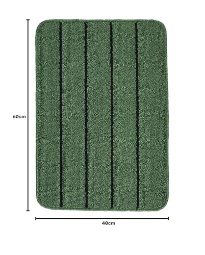 Image of Saral Home 2pc Door Mat Anti-Skid Washable Loop Stripe (Green. 45X60 cm)