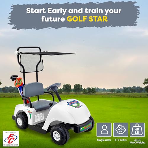 Kid Motorz Junior 6V Pro Golf Cart Ride-On, White