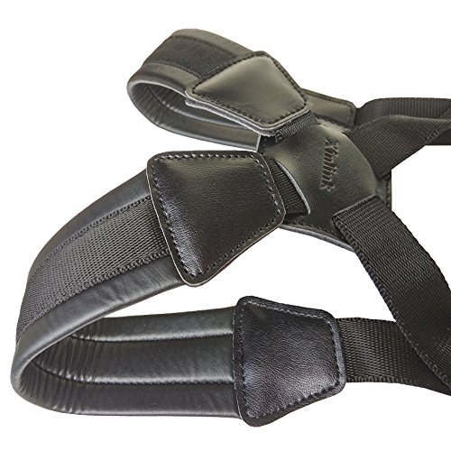 Xinlink Professional Soft Padded Leather Saxophone Shoulder Strap for Baritone Alto Tenor Soprano Sax Music Accessories Black