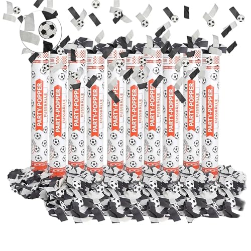 Party Factory 10 Party Popper, 40 cm, Fußball Konfetti bis 8 m...