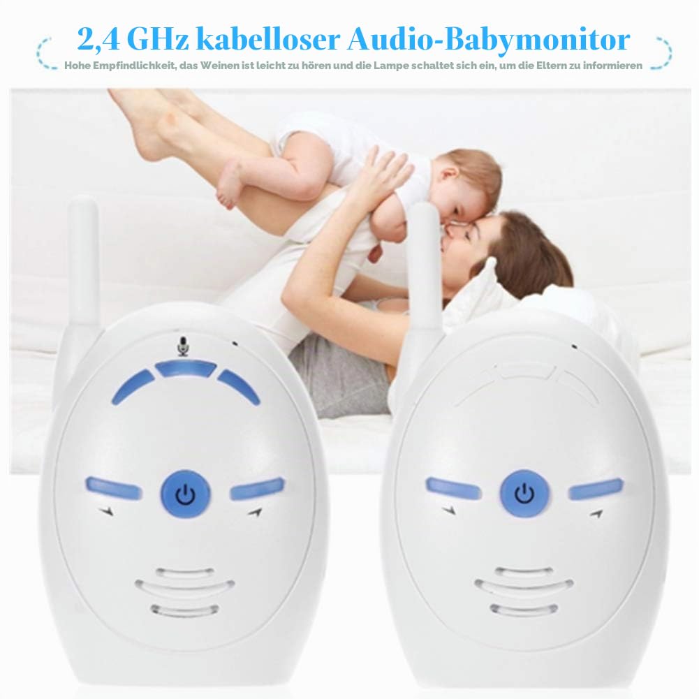 Digital Audio Babyphone mit gegensprechfunktion, Nanny Intercom Surveillance System Unterstützung Zwei Wege Audio, Hohe Empfindlichkeit Sicherheitsalarm für Zuhause/Baby/Haustier (EU)