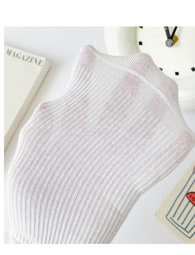 Image of Womens Bow Socks Ruffle Casual Crew Black Whitte Soft Breathable Cotton 4 Pairs Socks