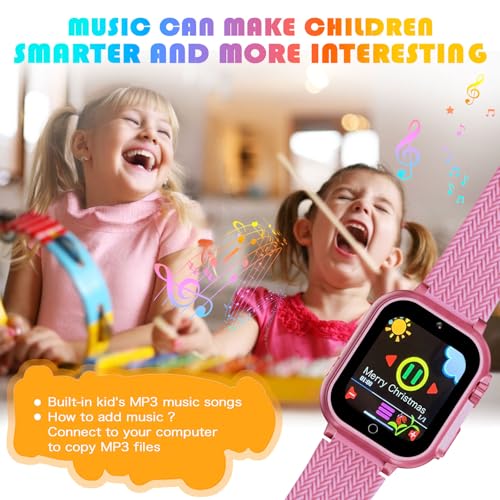 Goodatech-Kids-Smart-Watch-For-Boys-Girls-15-Smartwatch-with-26-Puzzle-GamesHD-CameraVideo-Music-PlayerPedometerFlashlightAudio-Book-etc-Aluminum-Case-and-Sport-Band-Pink