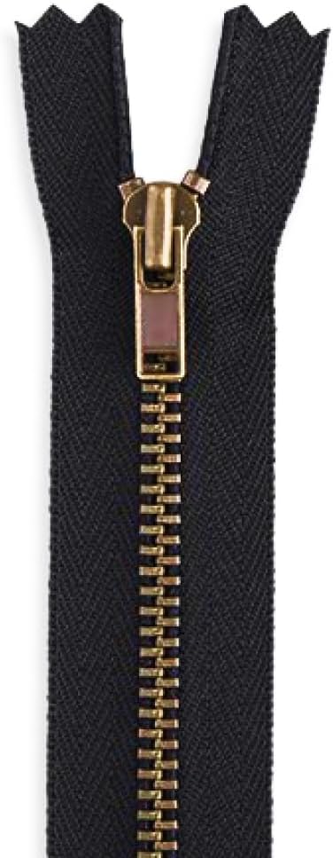 Lakesstory 6pcs Black Metal Zipper - 3 inch - Antique Brass Non Separating Zipper - Heavy Duty Replacement - Upholstery Clothing - 3" Close End Zippers for Sewing Bags