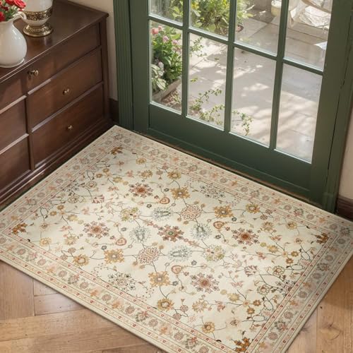 2x3 Beige Washable Entryway Rug,Small Door Mat for Bathroom Kitchen Deal