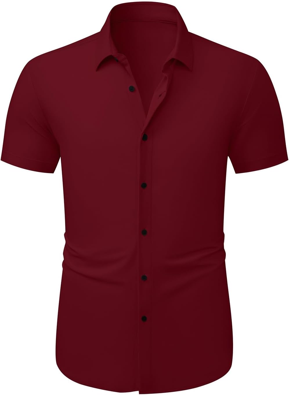 Mens Muscle Fit Casual Dress Shirts Short Sleeve Wrinkle-Free Button Down Shirt - Image 6