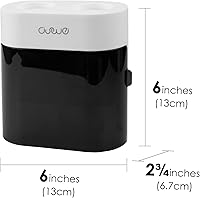 Vista 4 de Linkidea Soporte para cepillos de dientes con 2 exprimidores de pasta de dientes, colgador de cepillo de plástico de 4 ranuras para ducha, baño