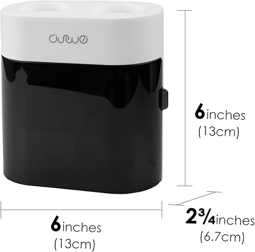 Miniatura 4 de Linkidea Soporte para cepillos de dientes con 2 exprimidores de pasta de dientes, colgador de cepillo de plástico de 4 ranuras para ducha, baño,