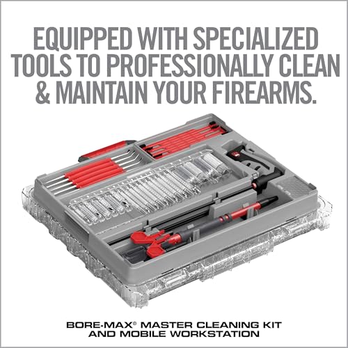 Real Avid Bore-Max Master Cleaning Kit & Mobile Workstation - Gun Cleaning Kit with Brushes Jags Patches, 3-Piece Rod, Steel Picks, Gun Mat Work Light - Thumbnail 7