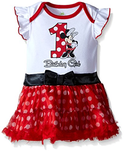 Disney Baby-Girls Infant Minnie Mouse First Birthday Dress, Multi, 12-18 Months