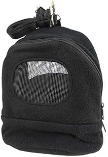Kucci Carry Pouch (Black XL) - Fleece Travel Bonding Carrier Bag - for Sugar Gliders, Squirrels, Marmosets, Hamsters, Rodents, Rats, Reptiles & Other Small Pets