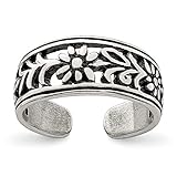 925 Sterling Silver Flower Adjustable Cute Toe Ring Set Fine Jewelry For Women Gifts For Her