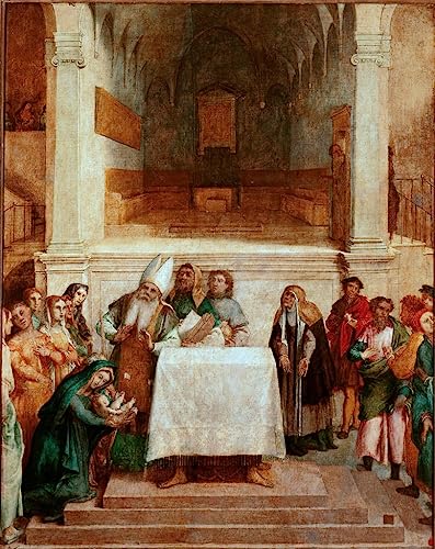 Tableau Présentation Au Temple peinture vintage pour décoration de chambre