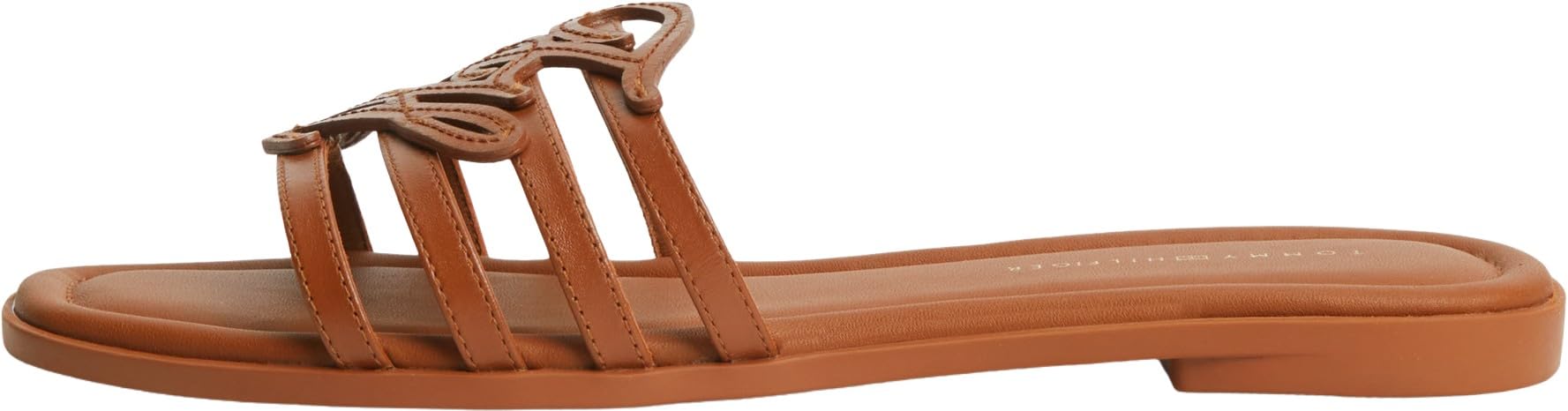 Tommy Hilfiger Women Th Script Flat Mule Lth FW0FW09368 Flat Sandals, BROWN, 6.5