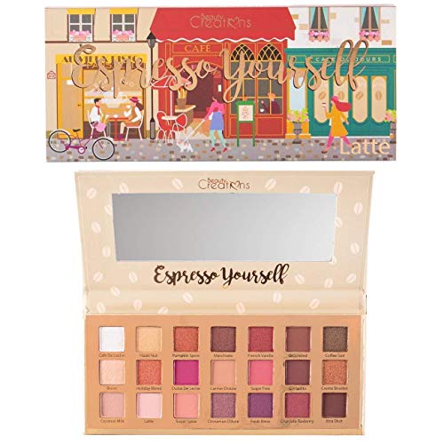 Beauty Creations ESPRESSO YOURSELF, 21-Color Matte & Shimmer Eyeshadow Palette, LATTE