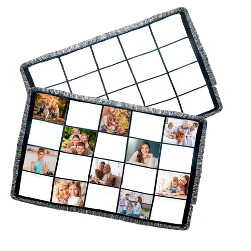 Gainspra 2 Pcs 40 x 60 Inch Blank Sublimation Blankets - Throw Blanket for Heat Press Custom Photo with 20 Panel DIY Personalized Picture Blanks Gifts with Your Own Photos