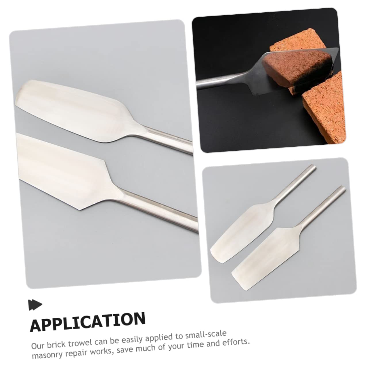 BESTonZON Cazzuola per Cemento in Acciaio Inox 304, Utensile Manuale per Muratura Impugnatura Ergonomica, Attrezzo per Finitura Piastrelle e Livellamento in Cantiere Edilizio