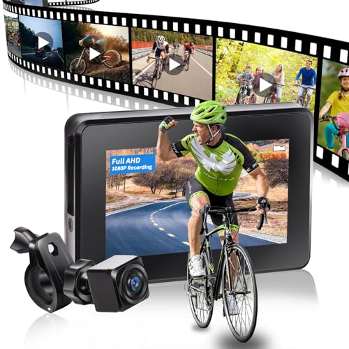 Bike Camera Recorder Handlebar Monitor: Portable...