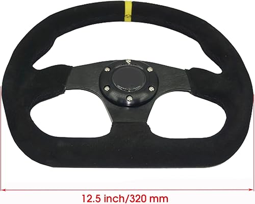 Miniatura 3 de Volante universal de carreras tira roja de PVC soporte de aluminio volante deportivo con botón de bocina