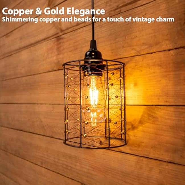 Battery Operated Hanging Outdoor Chandelier, Battery Power 5¡É¡É¨G6¡É¡É Pendant Light, Gazebo Lights Outdoor, 4 AA Batteries, For Gazebo, Pergola, Porch, Patio, Indoor Outdoor Decor Lighting (2)