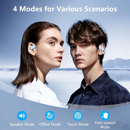 Image of 2026 Open Ear Wireless Earbuds Headphones, Bluetooth Built-in Mic,Waterproof, LED Display Charging Case,on Ear Hooks Clip Ear Buds,Ultra-Comfort Earphones Design for Gym /Workout /Sport